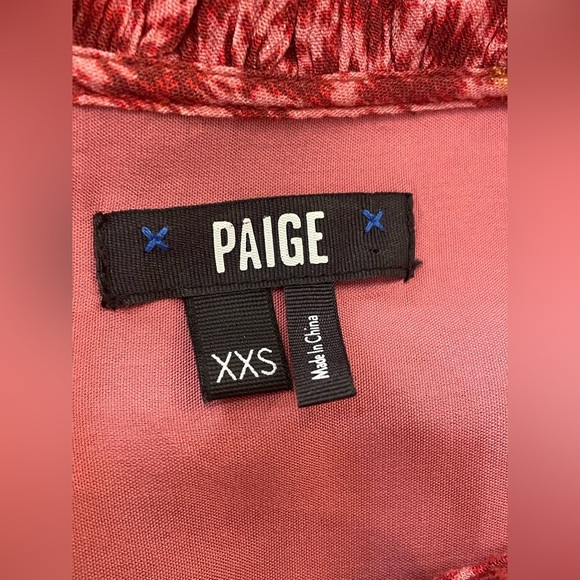 PAIGE Doris Three Quarter Button Front V-Neckline in Papaya Size XXS - Picture 11 of 12